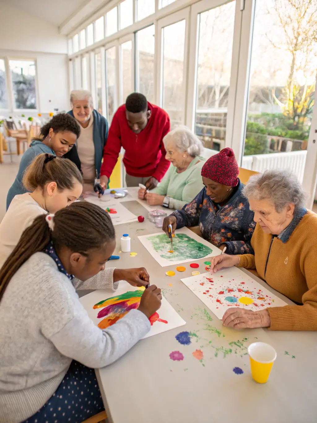 A dynamic image of participants engaged in an artistic creation workshop, highlighting the hands-on learning and collaborative spirit fostered by CENTRE OUVERT DE LA MUSIQUE D AUJOURDHUI.